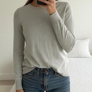 Theory Light Blue Linen Blend Long Sleeve Shirt Women‎ Small Minimalist Classic